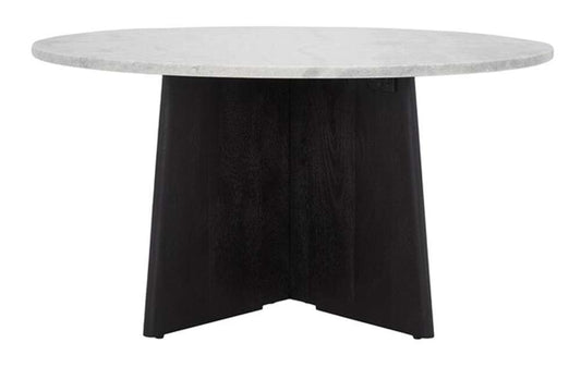 Safavieh - Couture - Madilynn Round Wood Coffee Table - Black - Light Grey - SFV9707B veiw 1