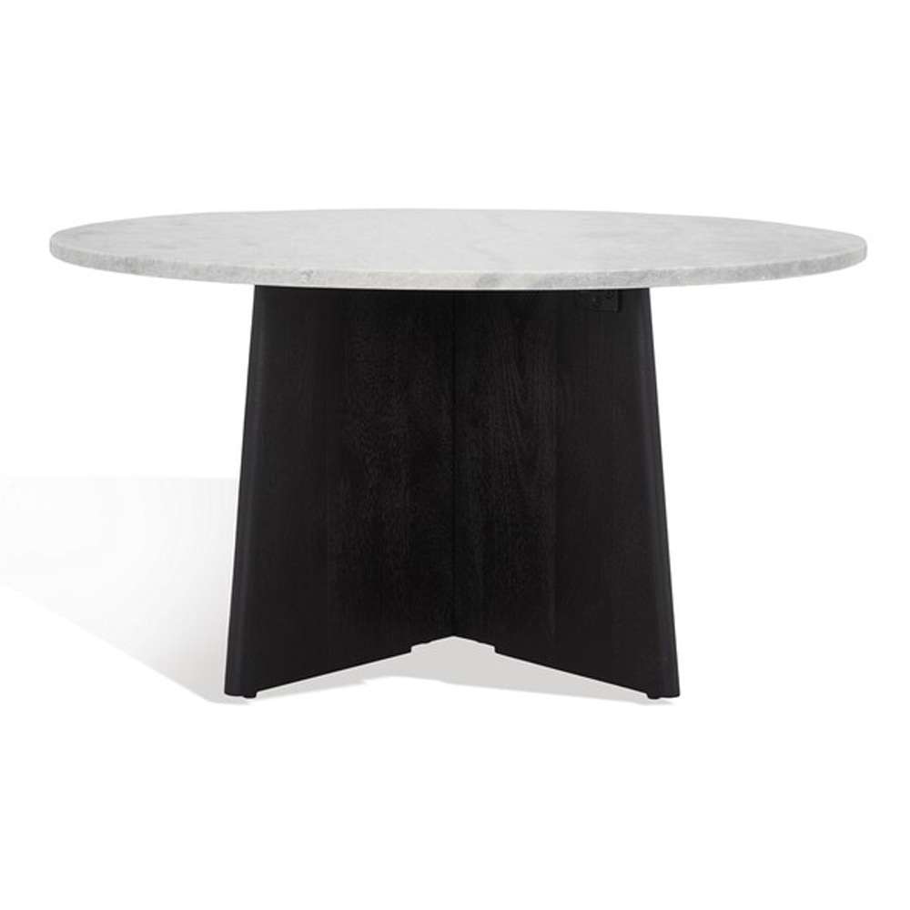 Safavieh - Couture - Madilynn Round Wood Coffee Table - Black - Light Grey - SFV9707B veiw 2