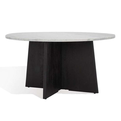 Safavieh - Couture - Madilynn Round Wood Coffee Table - Black - Light Grey - SFV9707B veiw 4