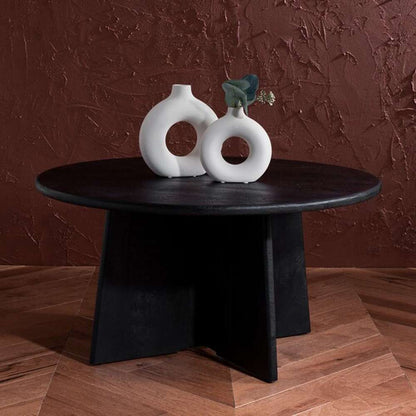 Safavieh - Couture - Madilynn Round Wood Coffee Table - Black - SFV9707A veiw 3