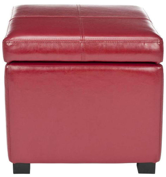 Safavieh - Madison Sq Ottoman - Red - HUD8228R veiw 1