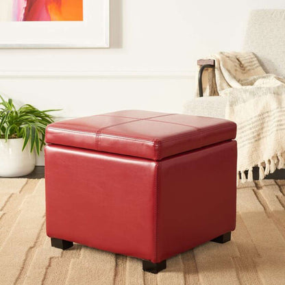 Safavieh - Madison Sq Ottoman - Red - HUD8228R veiw 2