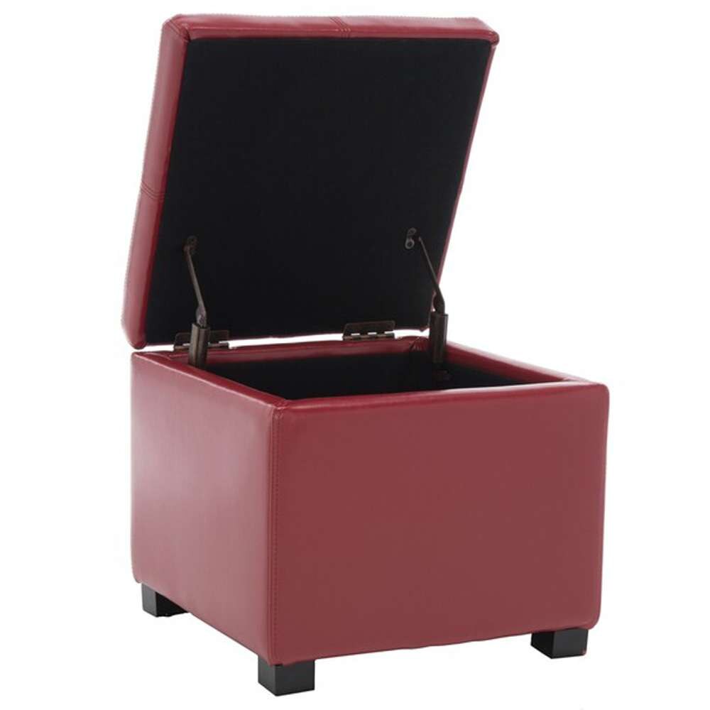 Safavieh - Madison Sq Ottoman - Red - HUD8228R veiw 3
