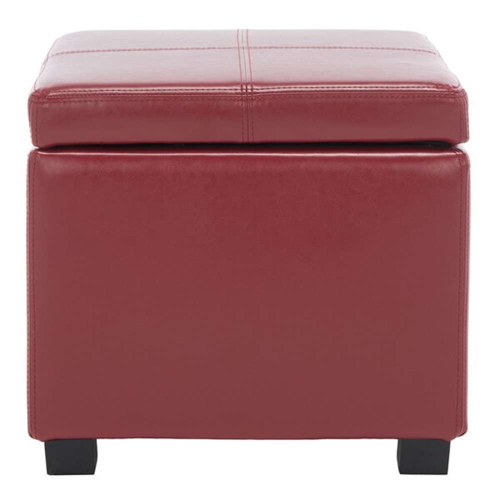 Safavieh - Madison Sq Ottoman - Red - HUD8228R veiw 4