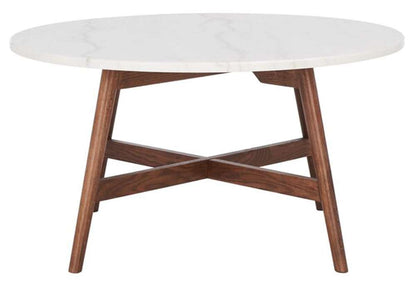 Safavieh - Maja Round Marble Coffee Table - Marble - Walnut - COF8101A veiw 1