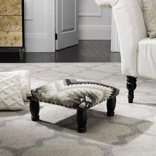 Safavieh - Makalo Footstool - Tribal - Black - MCR4597A veiw 2