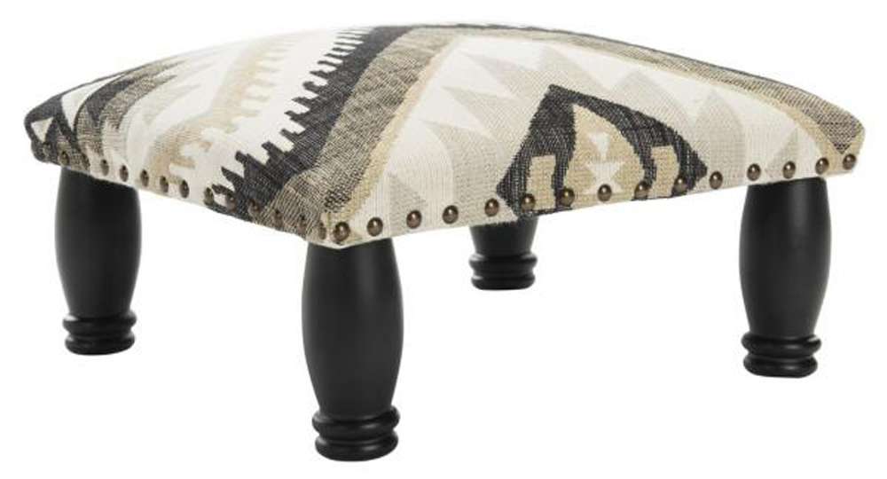 Safavieh - Makalo Footstool - Tribal - Black - MCR4597A veiw 3