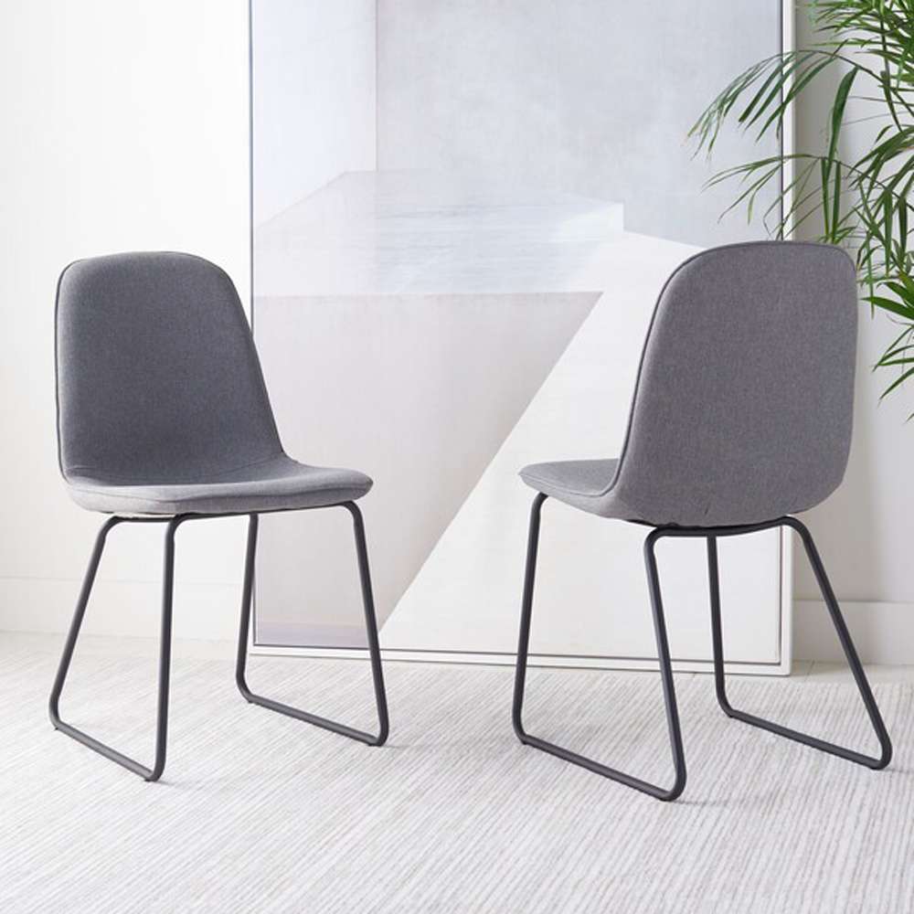 Safavieh - Makalu Dining Chair - Grey - Black  (Set of 2) - DCH2003A-SET2 veiw 2