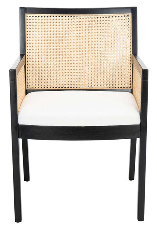 Safavieh - Couture - Malik Rattan Dining Chair - Black - Natural - SFV4105A veiw 1