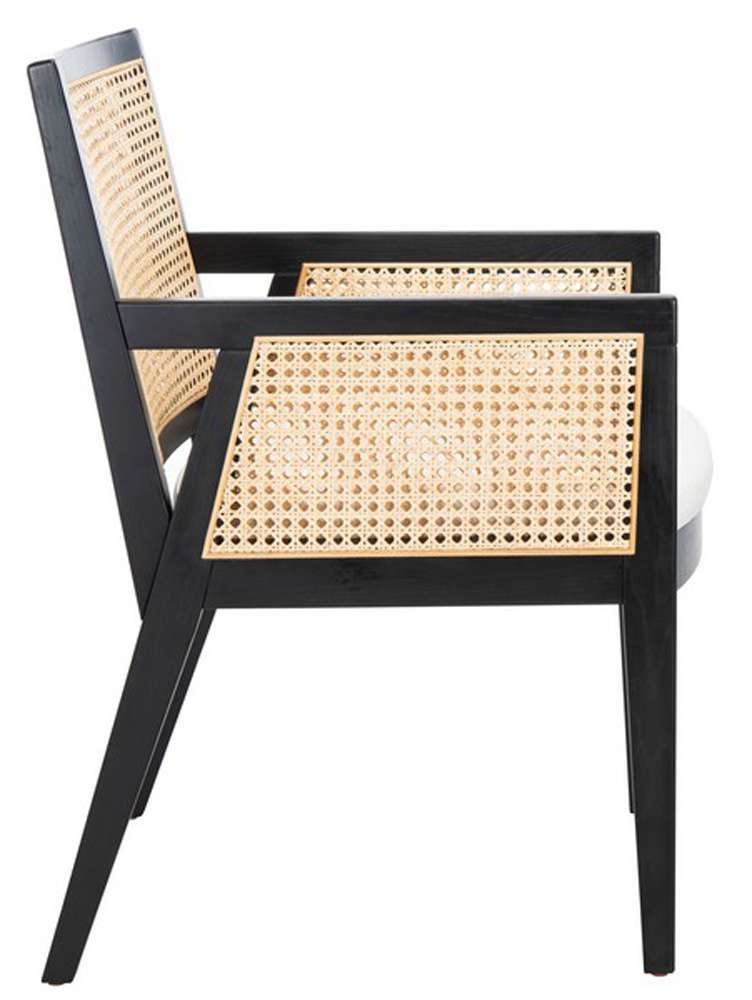 Safavieh - Couture - Malik Rattan Dining Chair - Black - Natural - SFV4105A veiw 2