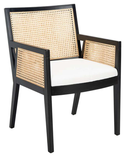 Safavieh - Couture - Malik Rattan Dining Chair - Black - Natural - SFV4105A veiw 3