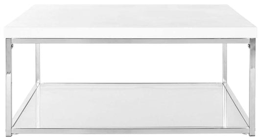 Safavieh - Malone Coffee Table - White - Chrome - FOX2214A veiw 1