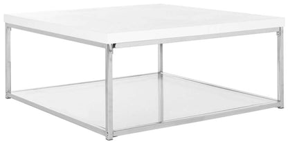 Safavieh - Malone Coffee Table - White - Chrome - FOX2214A veiw 3