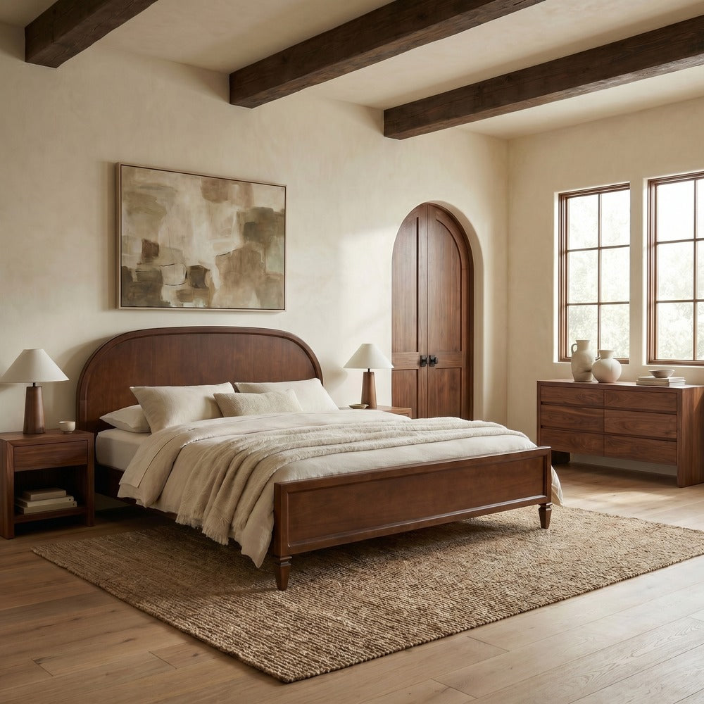 Safavieh - Mandie Wood King Bed / Walnut - SFV4284B-K-2BX view 2