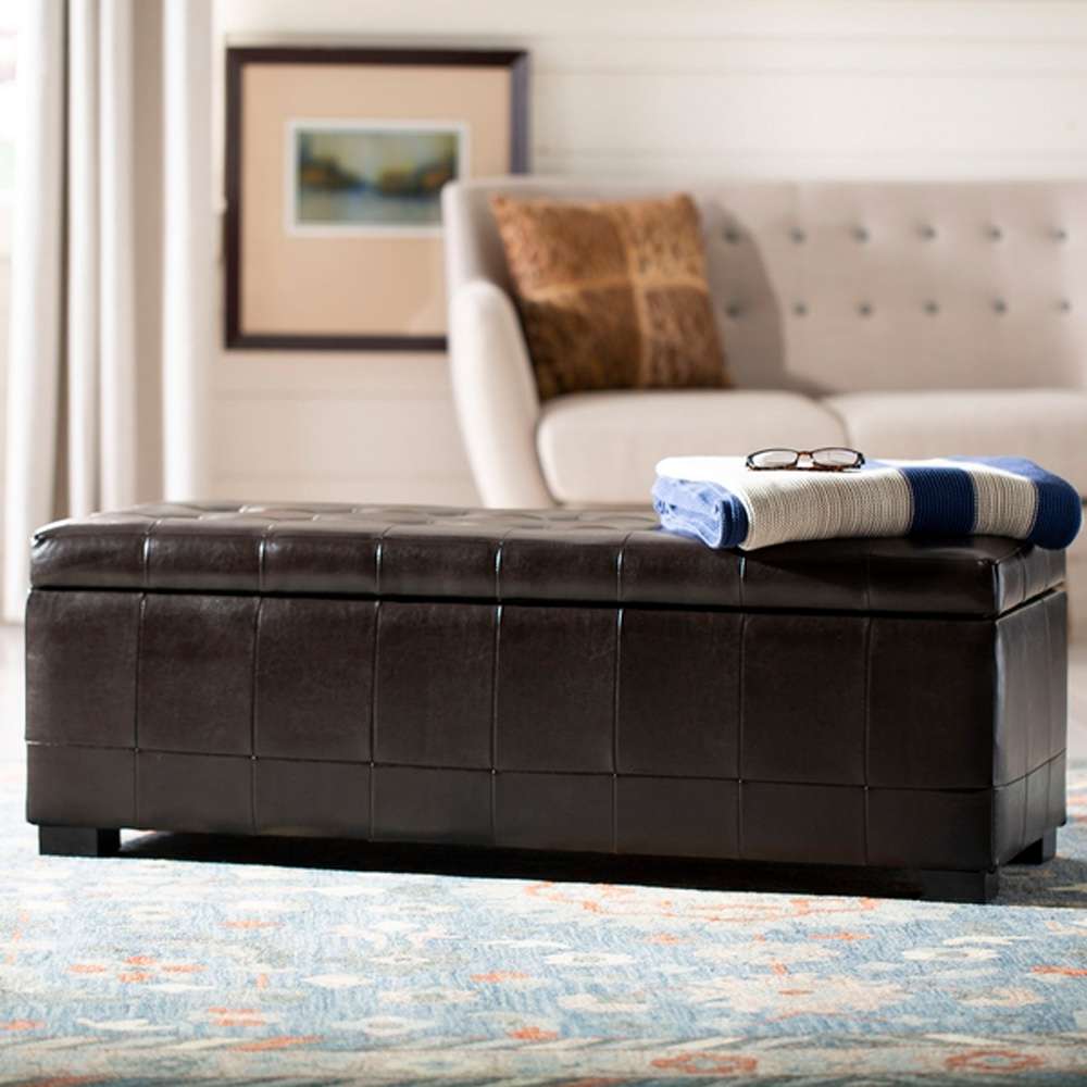 Safavieh - Manhattan Lg Storage Ottoman - Brown - HUD4200A veiw 2