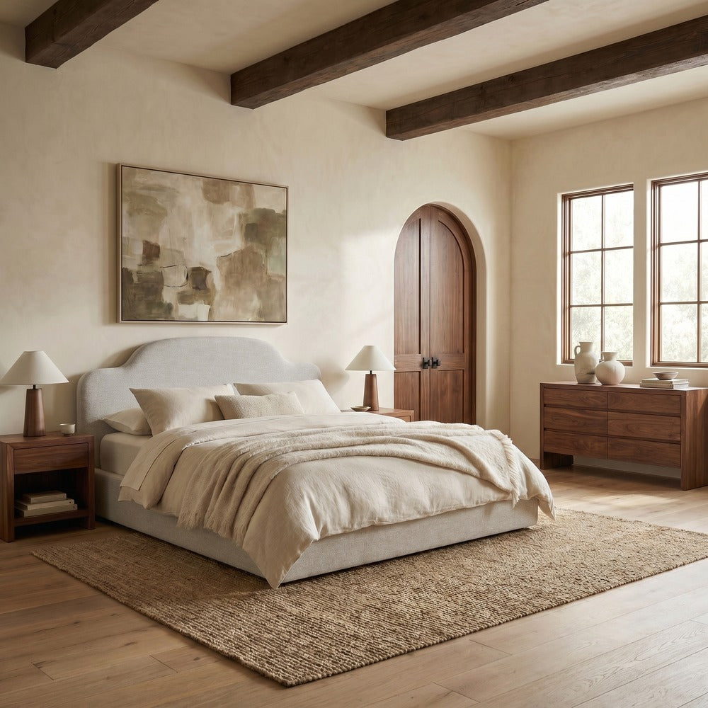 Safavieh - Marcelline Chenille Queen Bed / Taupe - SFV4889A-Q-2BX view 3