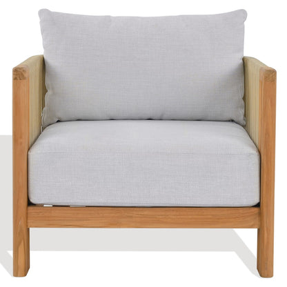 Safavieh - Marina Brazilian Teak Patio Chair / Natural Teak / White - CPT1084A view 1
