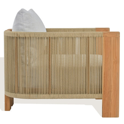 Safavieh - Marina Brazilian Teak Patio Chair / Natural Teak / White - CPT1084A view 2