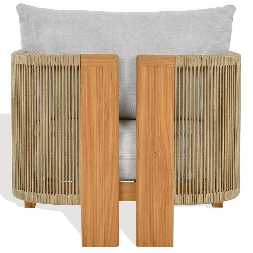 Safavieh - Marina Brazilian Teak Patio Chair / Natural Teak / White - CPT1084A view 3