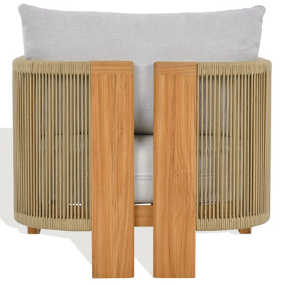 Safavieh - Marina Brazilian Teak Patio Chair / Natural Teak / White - CPT1084A view 3