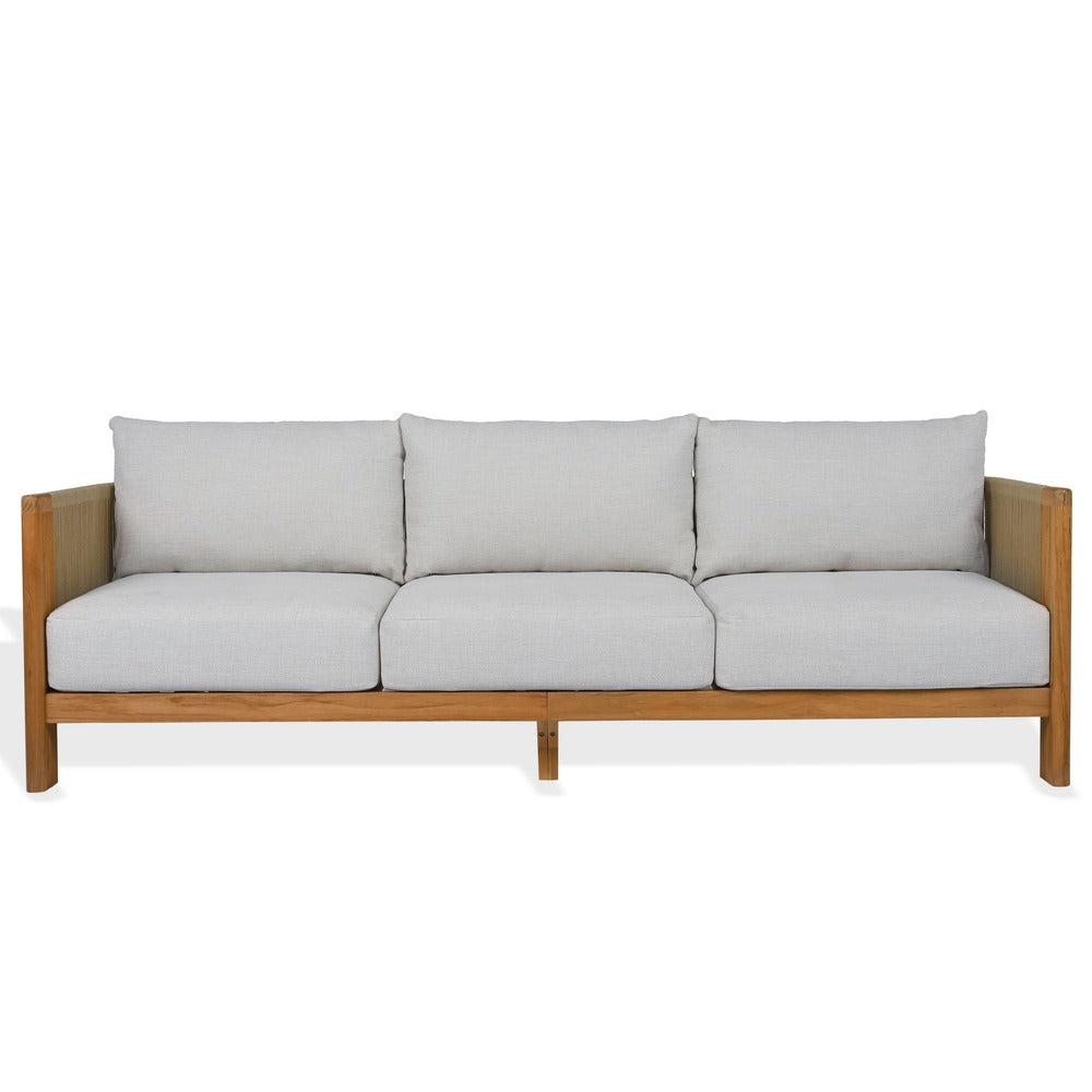 Safavieh - Marina Brazilian Teak Patio Sofa / Natural Teak / White - CPT1085A view 1