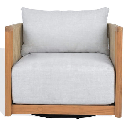 Safavieh - Marina Brazilian Teak Swivel Patio Chair / Natural Teak / White - CPT1083A view 1
