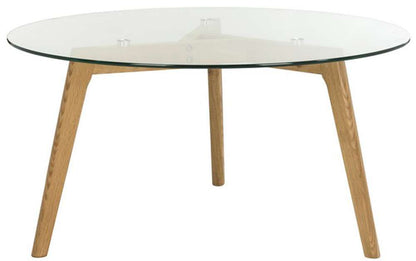 Safavieh - Marjoram Rnd Glass Coffee Tabl - Clear - Oak - FOX8209A veiw 1