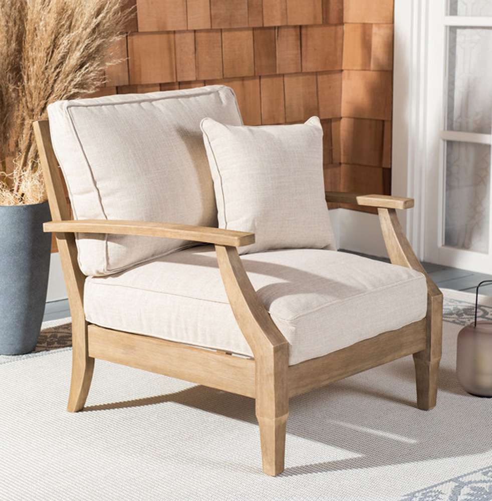 Safavieh - Couture - Martinique Wood Patio Armchair - Natural - Beige - CPT1011A veiw 2