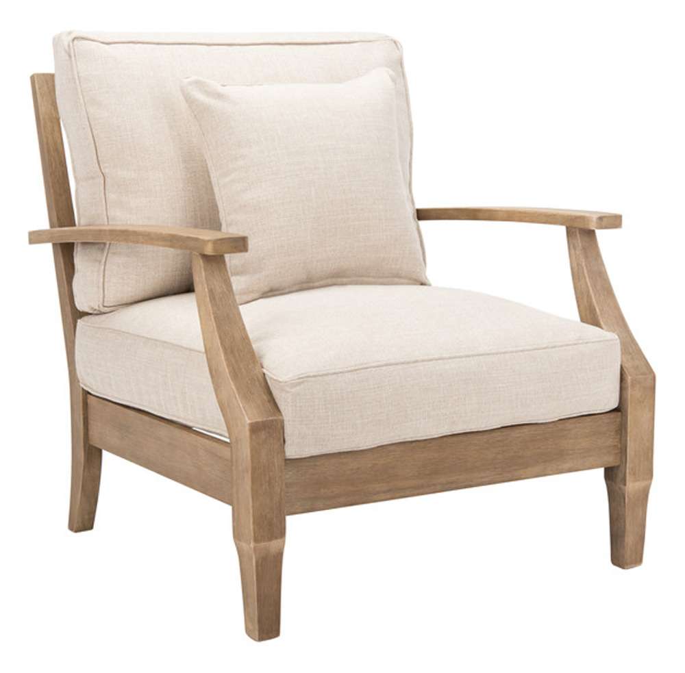 Safavieh - Couture - Martinique Wood Patio Armchair - Natural - Beige - CPT1011A veiw 3