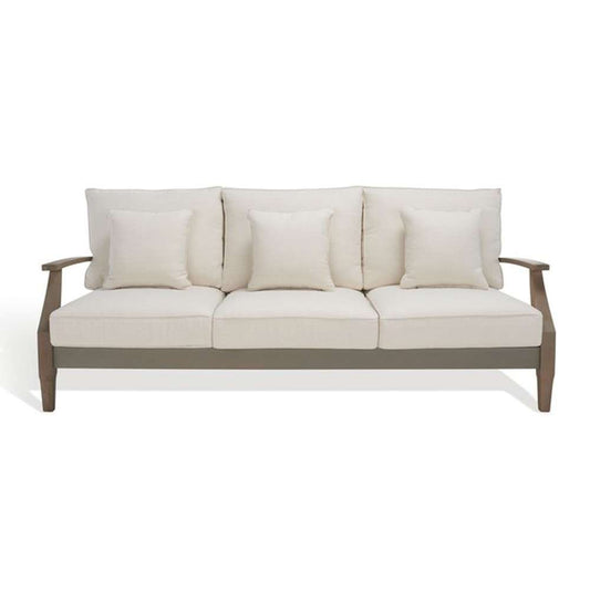 Safavieh - Couture - Martinique Wood Patio Sofa - Light Grey - Beige - CPT1013C veiw 2