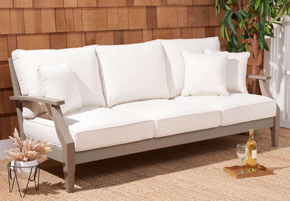 Safavieh - Couture - Martinique Wood Patio Sofa - Light Grey - Beige - CPT1013C veiw 3