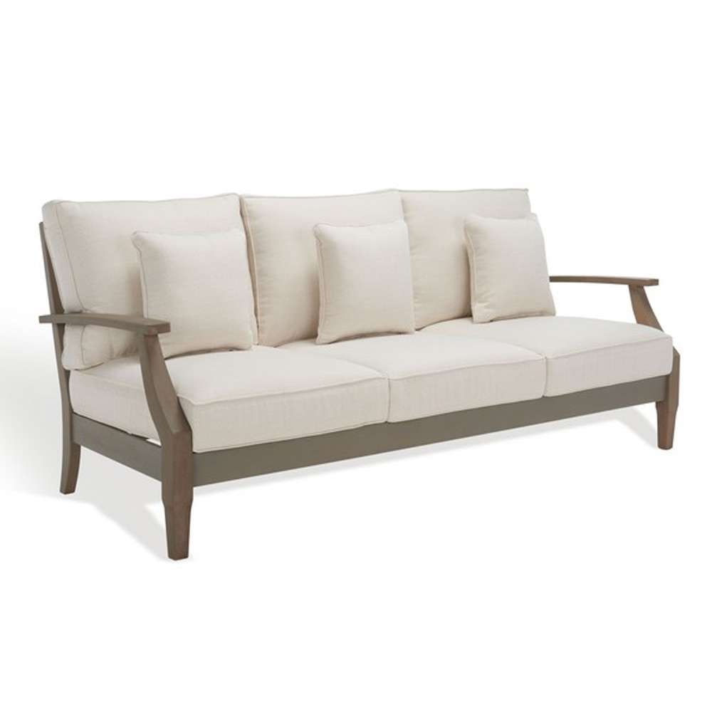 Safavieh - Couture - Martinique Wood Patio Sofa - Light Grey - Beige - CPT1013C veiw 4