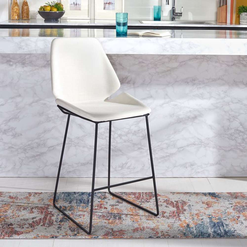 Safavieh - Masami Counter Stool - White - Black - BST3006F veiw 2
