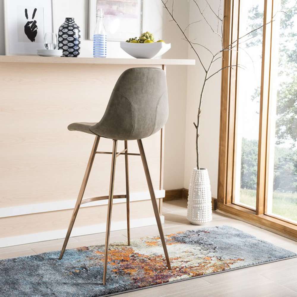 Safavieh - Mathison Barstool - Taupe - Copper - FOX3011B veiw 2