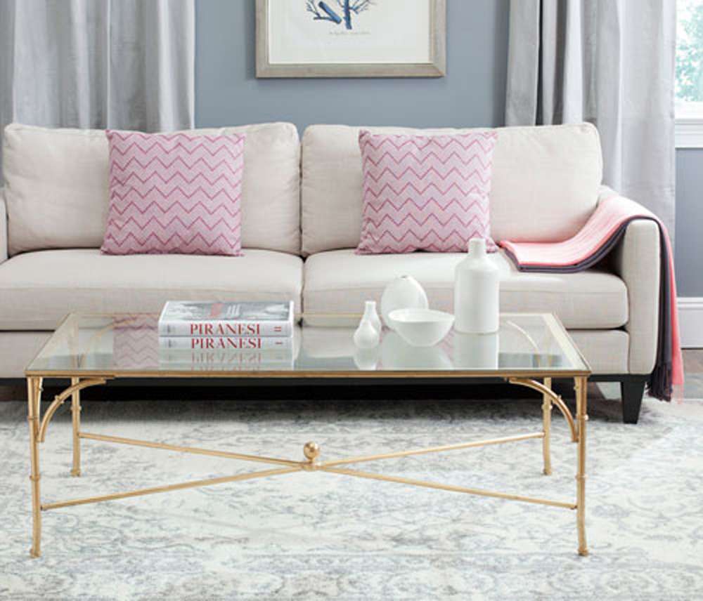Safavieh - Maurice Coffee Table - Gold - Clear - FOX2545A veiw 2