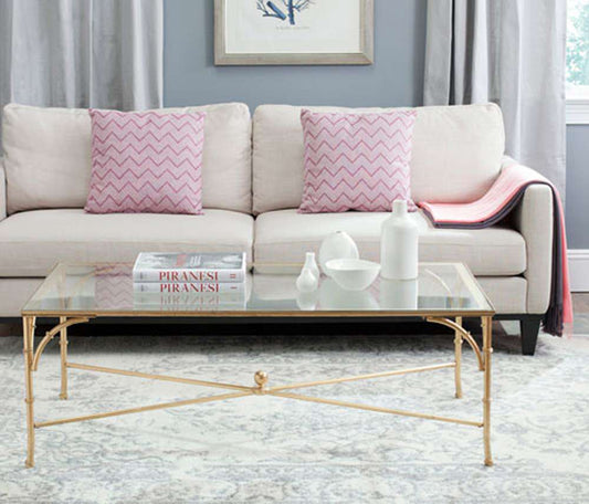 Safavieh - Maurice Coffee Table - Gold - Clear - FOX2545A veiw 2