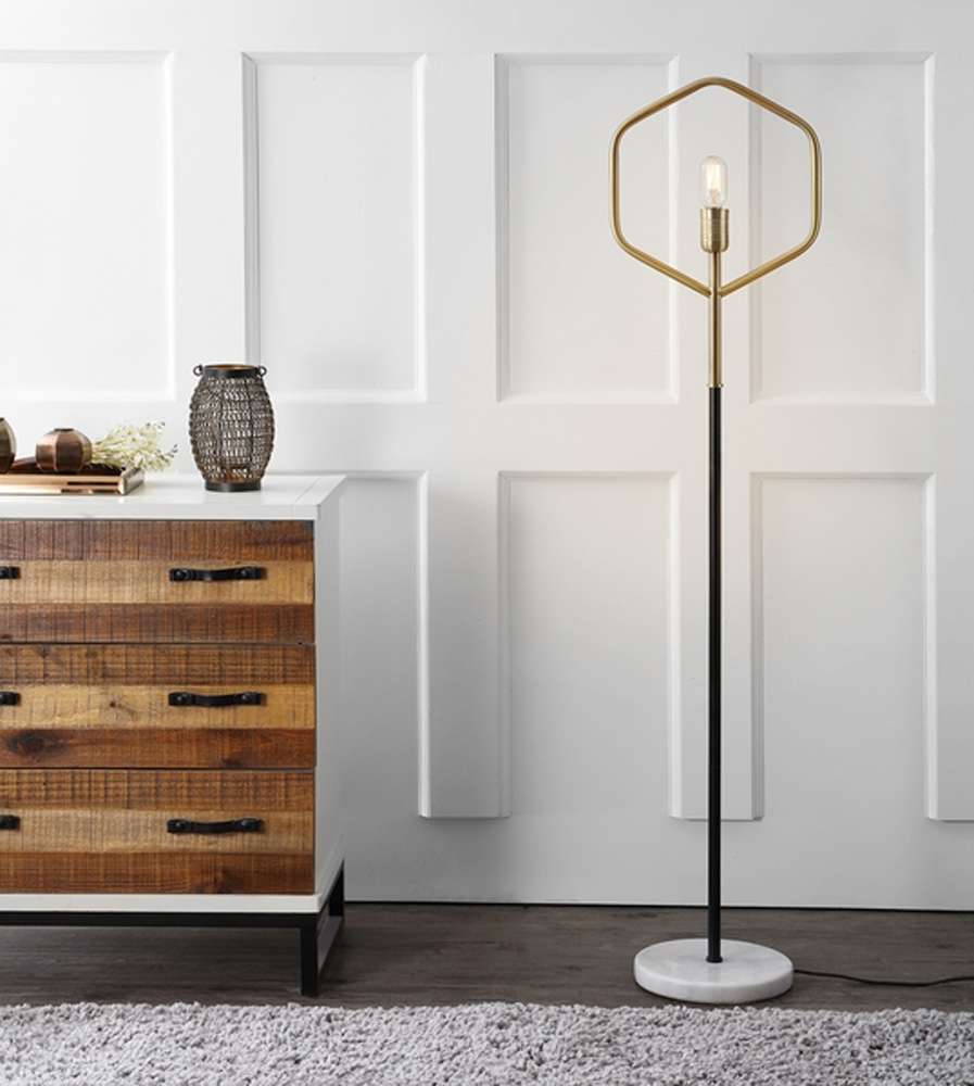 Safavieh - Mave Floor Lamp - Brass - Black - FLL4014A veiw 2