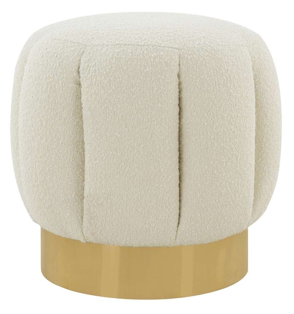 Safavieh - Couture - Maxine Channel Tufted Ottoman - Ivory - Gold - SFV4707M veiw 1