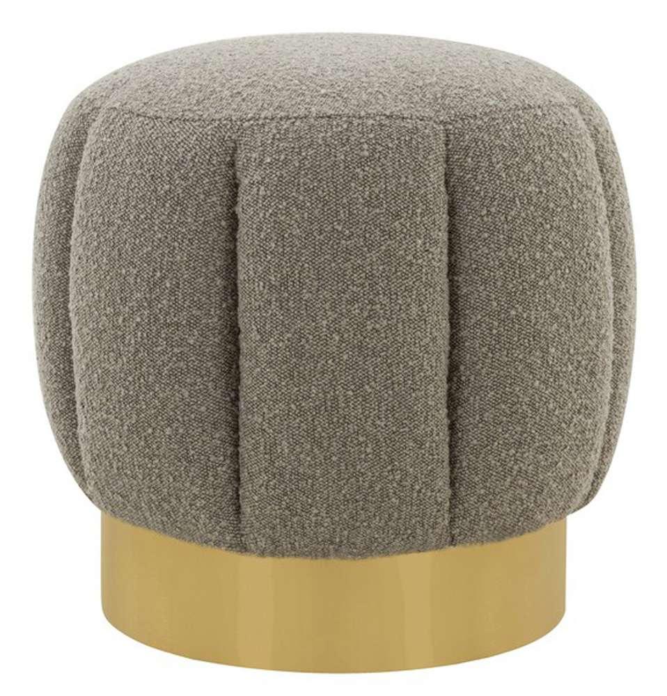 Safavieh - Couture - Maxine Channel Tufted Ottoman - Light Grey - Gold - SFV4707N veiw 1