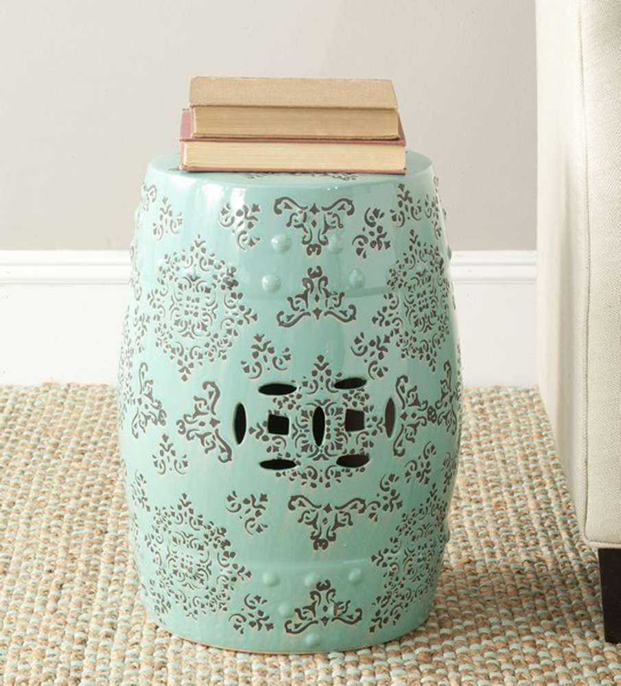 Safavieh - Medallion Garden Stool - Robins Egg Blue - ACS4512A veiw 1