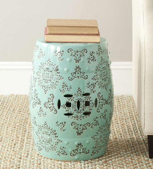 Safavieh - Medallion Garden Stool - Robins Egg Blue - ACS4512A veiw 1