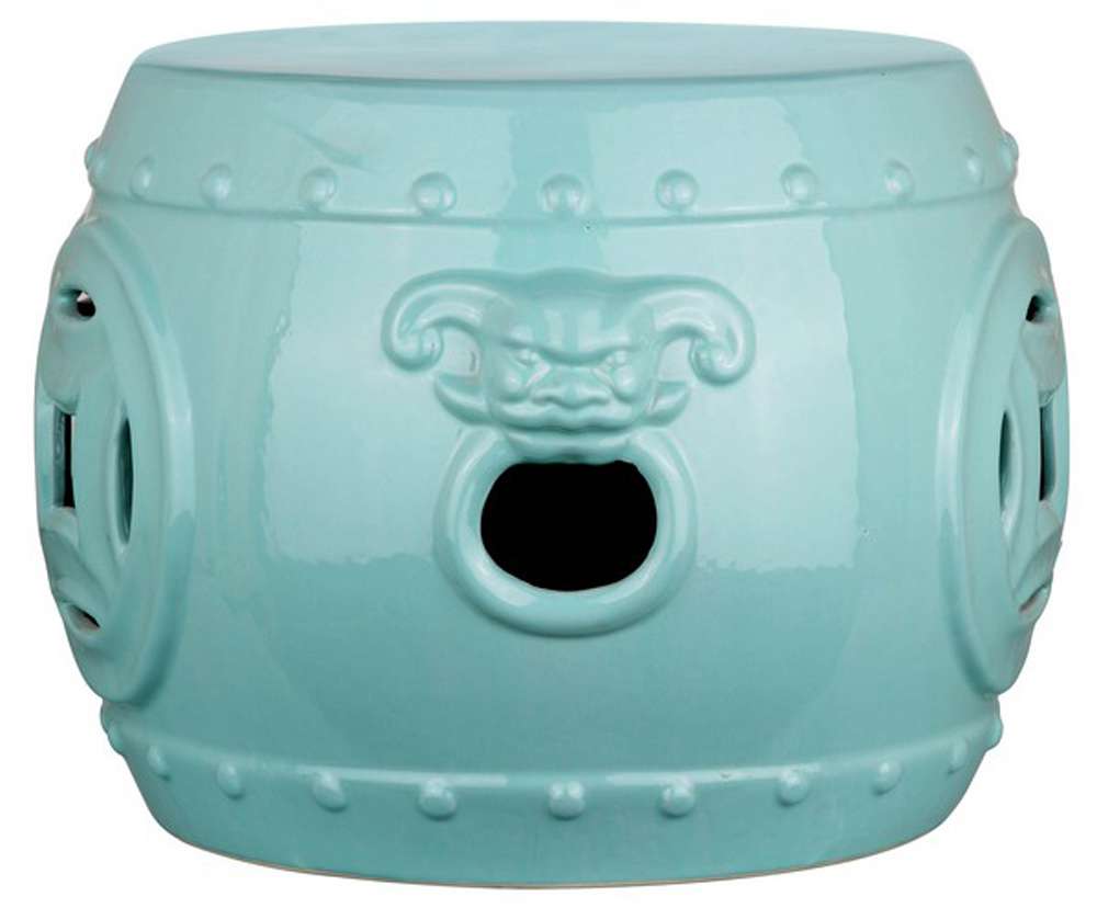 Safavieh - Mei Double Coin Garden Stool - Light Blue - ACS4534C veiw 2