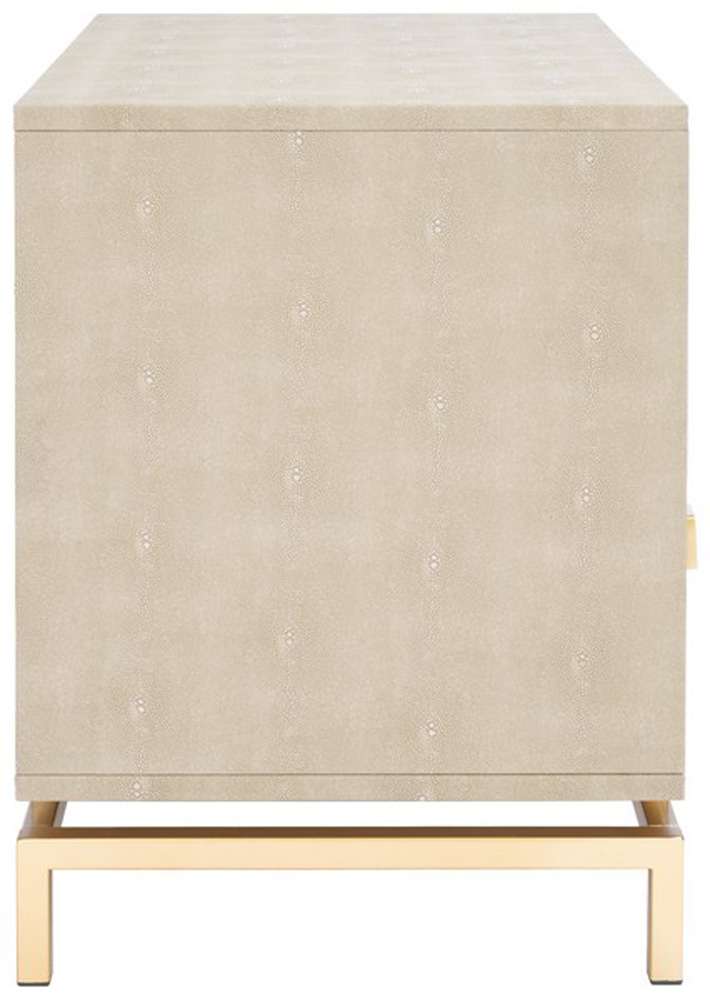 Safavieh - Meilana 1 Slf 1 Drw Nightstand - Light Taupe - Brass - NST6403A veiw 3