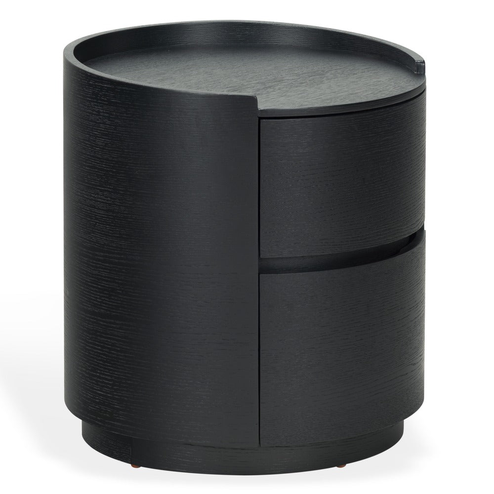 Safavieh - Melissa Round 2 Drawer Wood Nightstand / Black - SFV2245C view 3
