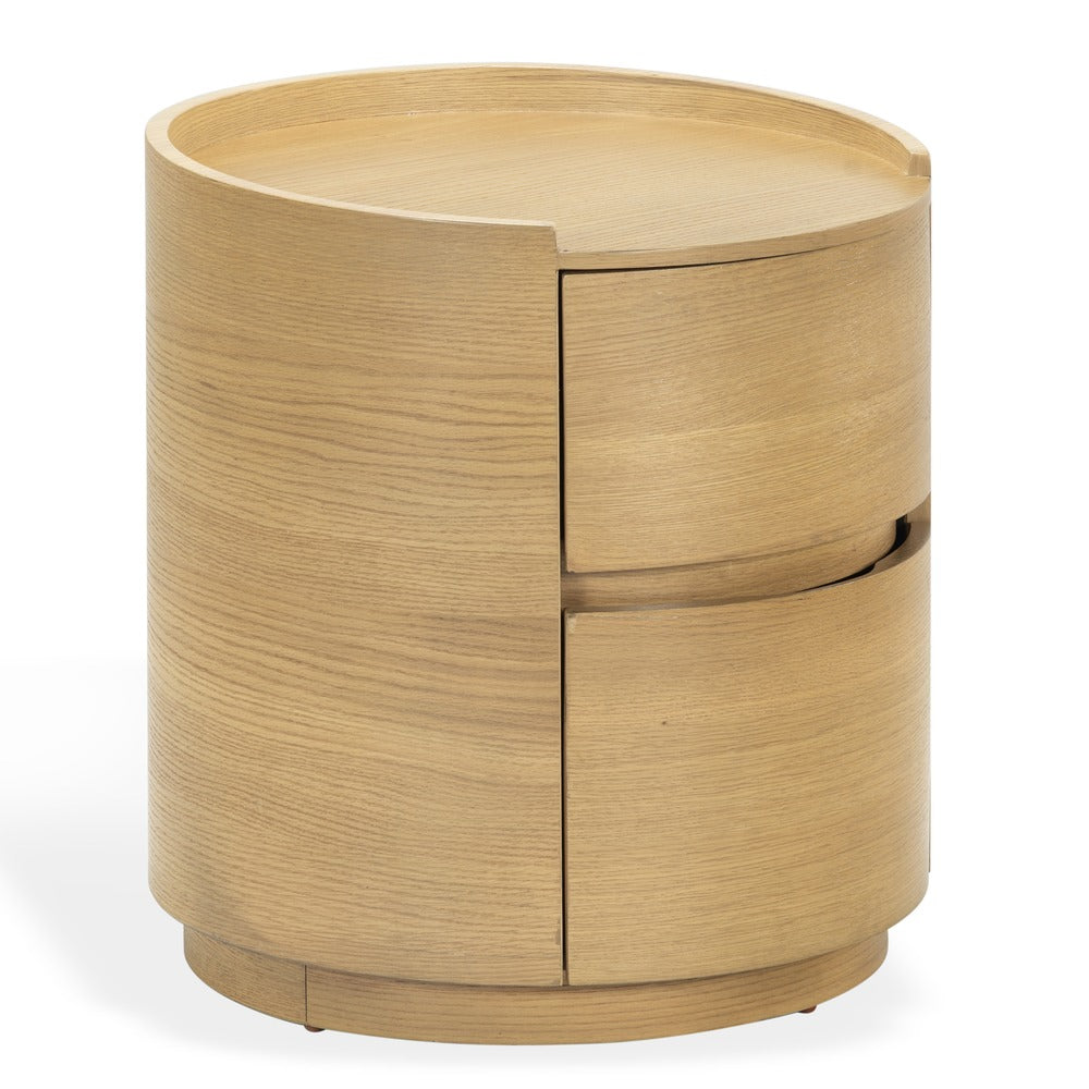 Safavieh - Melissa Round 2 Drawer Wood Nightstand / Greige Oak - SFV2245A view 3