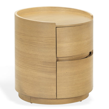 Safavieh - Melissa Round 2 Drawer Wood Nightstand / Greige Oak - SFV2245A view 3