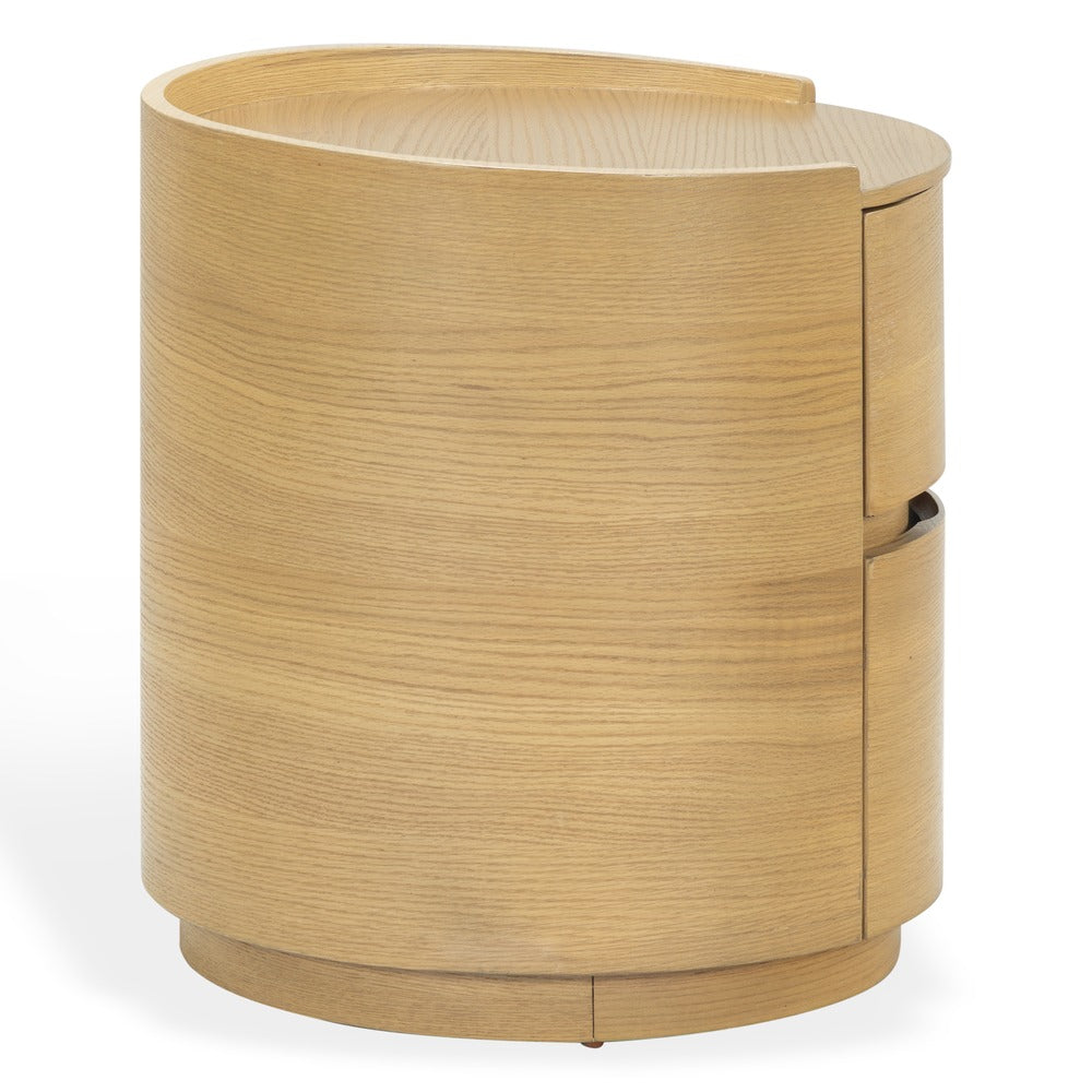 Safavieh - Melissa Round 2 Drawer Wood Nightstand / Greige Oak - SFV2245A view 4