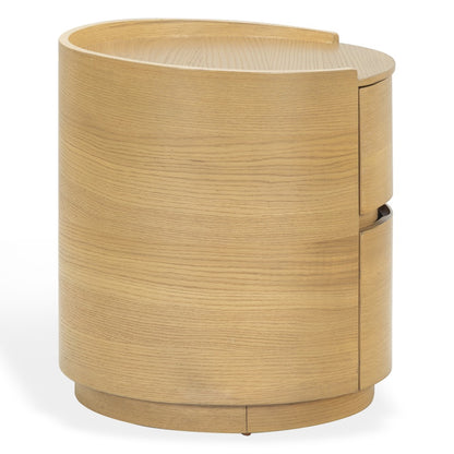 Safavieh - Melissa Round 2 Drawer Wood Nightstand / Greige Oak - SFV2245A view 4
