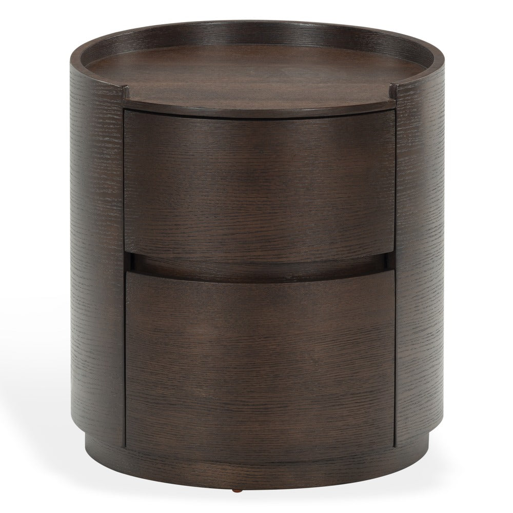 Safavieh - Melissa Round 2 Drawer Wood Nightstand / Walnut - SFV2245B view 1