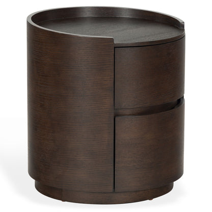 Safavieh - Melissa Round 2 Drawer Wood Nightstand / Walnut - SFV2245B view 3